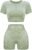 OLCHEE Womens Workout Sets 2 Piece – Seamless Acid Wash Yoga Outfits Shorts and Crop Top Matching Gym Athletic Clothing Set
