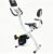 Folding Exercise Bike, Foldable Upright Stationary Bike, Indoor Cycling Magnetic X-Bike with 16-Level Electronic Resistance, Back Support Cushion for Home Gym