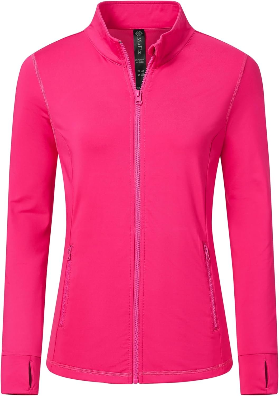 MoFiz Women’s Full Zip Hiking Shirt Lightweight UPF 50+ Sun Protection Running Jacket Long Sleeve Sports Outdoor Top Pocket