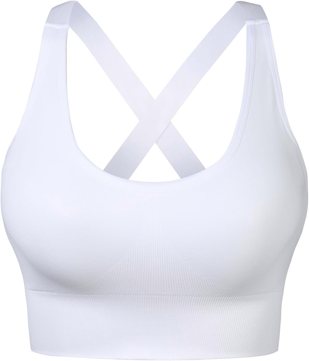 Sports Bra for Women Unpadded Medium Support Criss Cross Back Strappy Workout Bra High Impact Gym Activewear Top