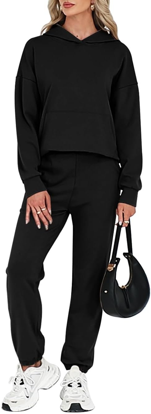 ETCYY NEW Hoodie Sets for Women 2 Piece Lounge Set Fall Outfits Clothes Oversized Sweatshirt Baggy Sweatpants