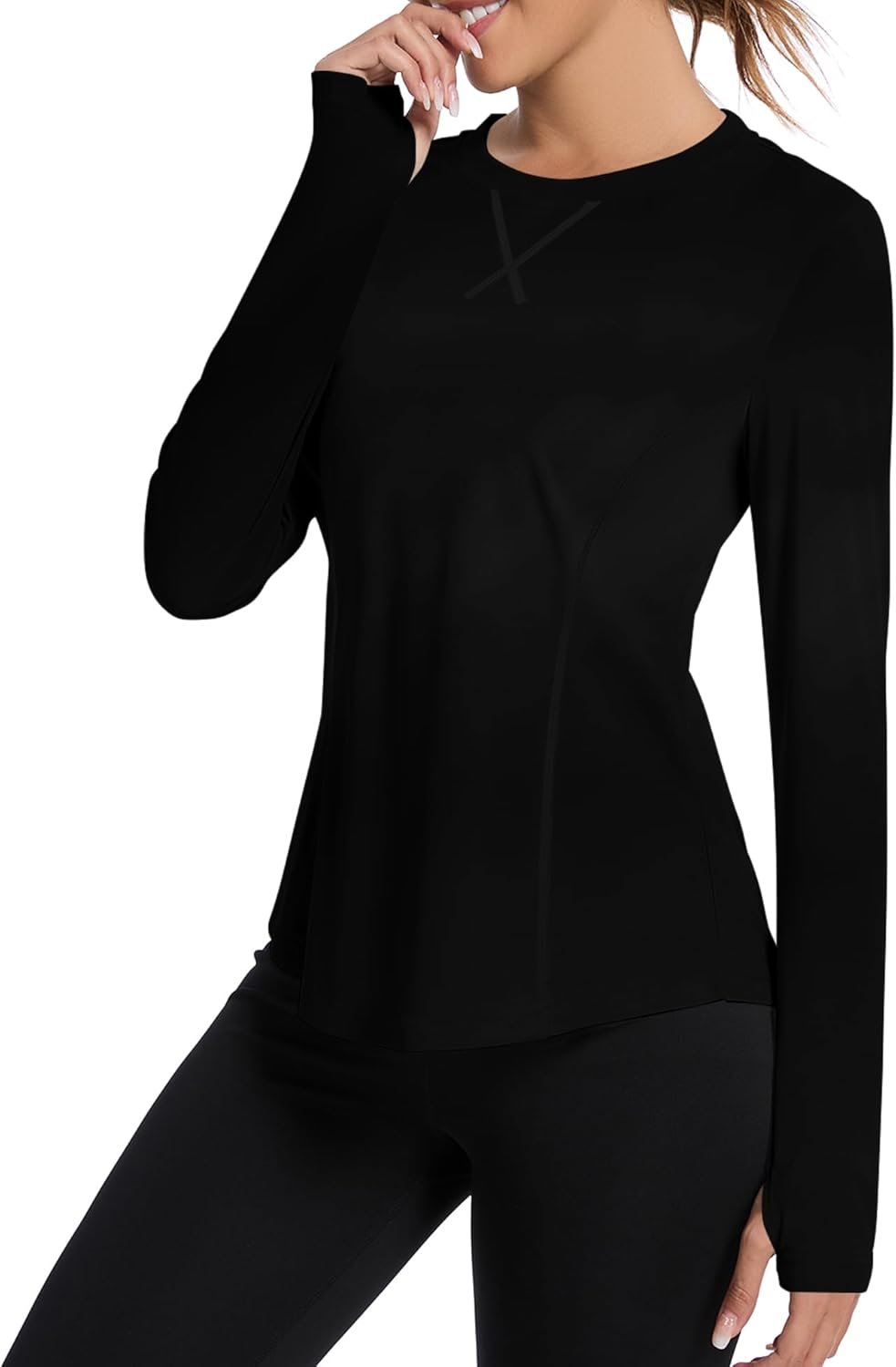Avoogue Women UPF 50+ UV Shirts Long Sleeve with Thumb Holes Workout Sun Shirt Quick Dry Athletic Hiking Running Tops