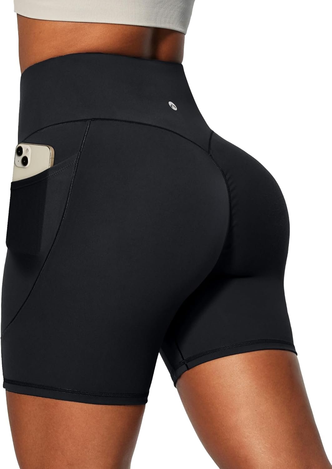 Heathyoga 6″ Butt Lifting Biker Shorts Women with Pockets Workout Shorts Women Tummy Control Yoga Shorts Spandex Shorts Gym