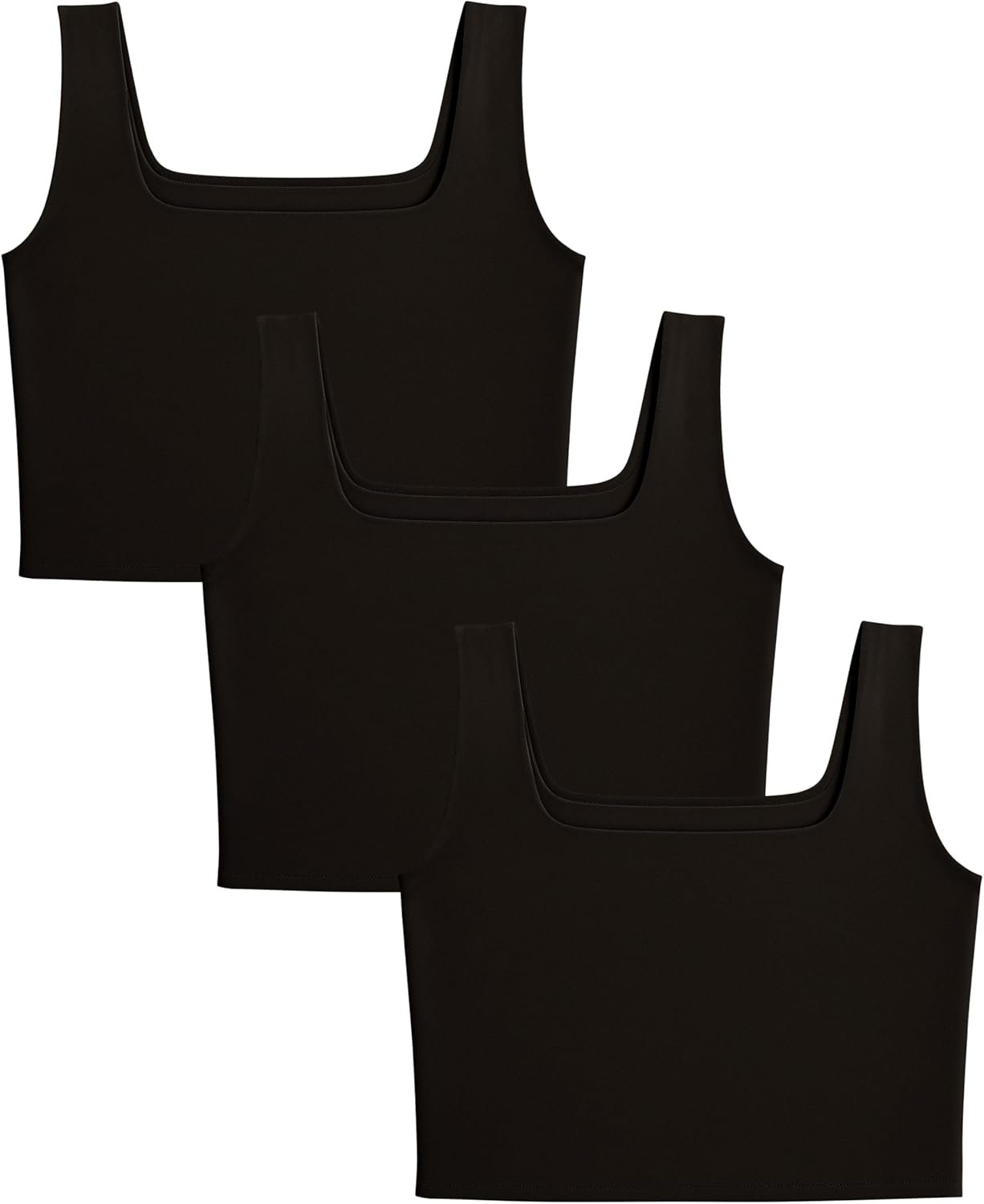Sexy Basics Women’s Tank Sport Bra | Workout Spandex Cami Crop Tank | 4 Way Stretch Pullover Sport Top | Multi-Packs