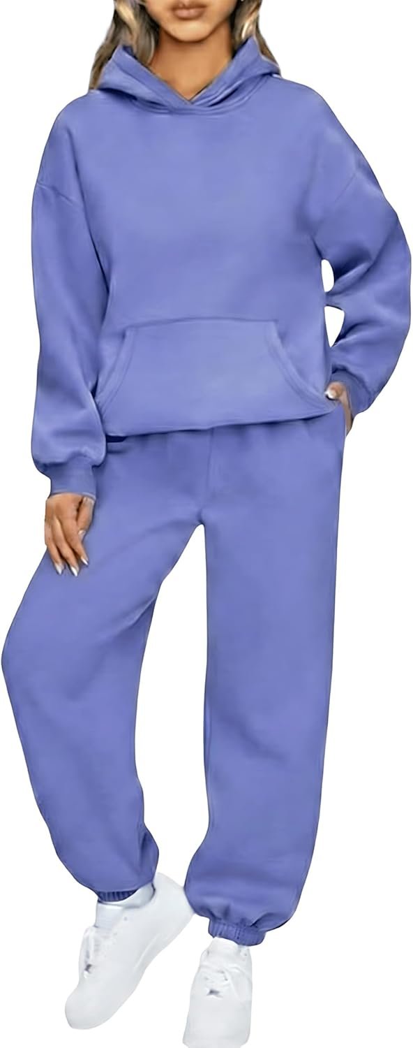 KANSOON Sweatsuits for Women Set 2 Piece Outfits Long Sleeve Hoodie Oversized Sweatshirt Jogger Pants Casual Tracksuit Sets
