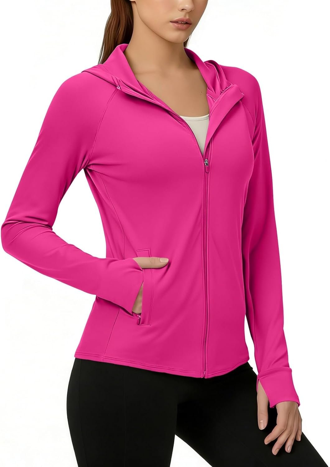 Womens Sun Protection Hoodies 2026 Trendy Summer Lightweight Zip Up Hoodie Long Sleeve Workout Hiking Tops
