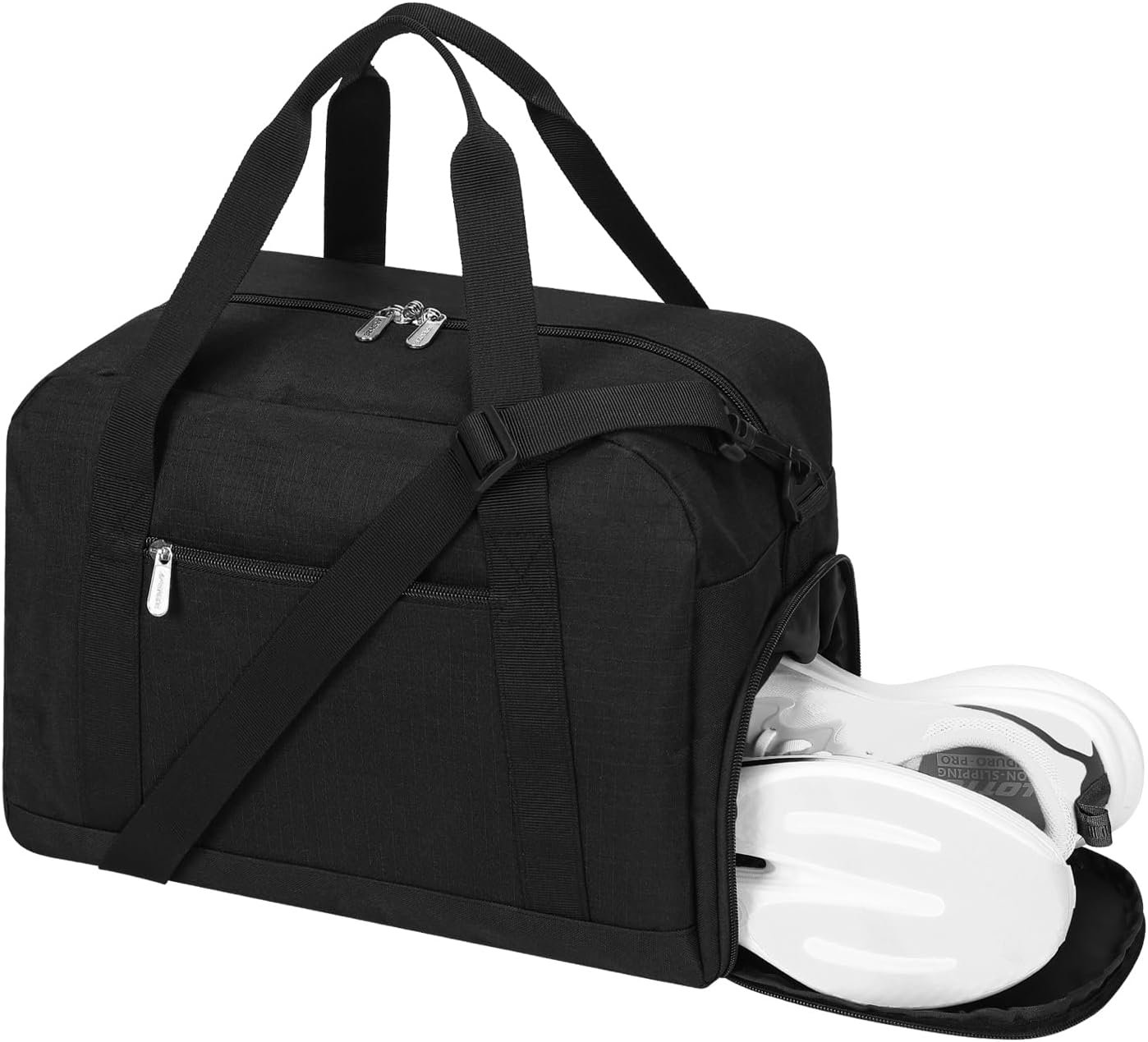 Apenze Small Gym Bag 14 inch lightweight Carry On Mini Duffel Bag with Shoe Compartment for Travel Sport – Black