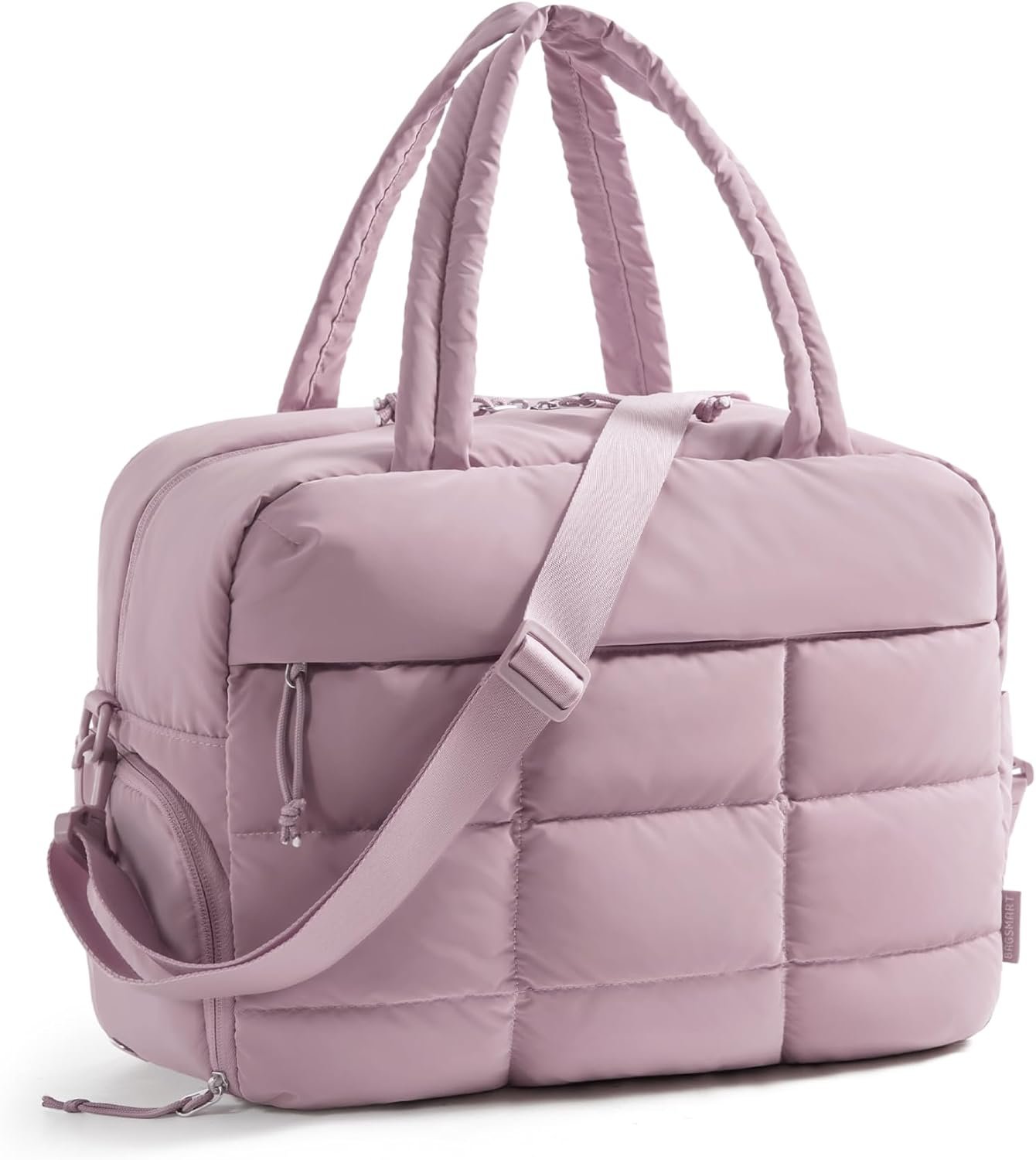 BAGSMART Gym Bag for Women, Carry on Travel Duffel Bag, Water-resistant Weekender with Shoe Compartment for Gym Travel Work, Purple, Medium