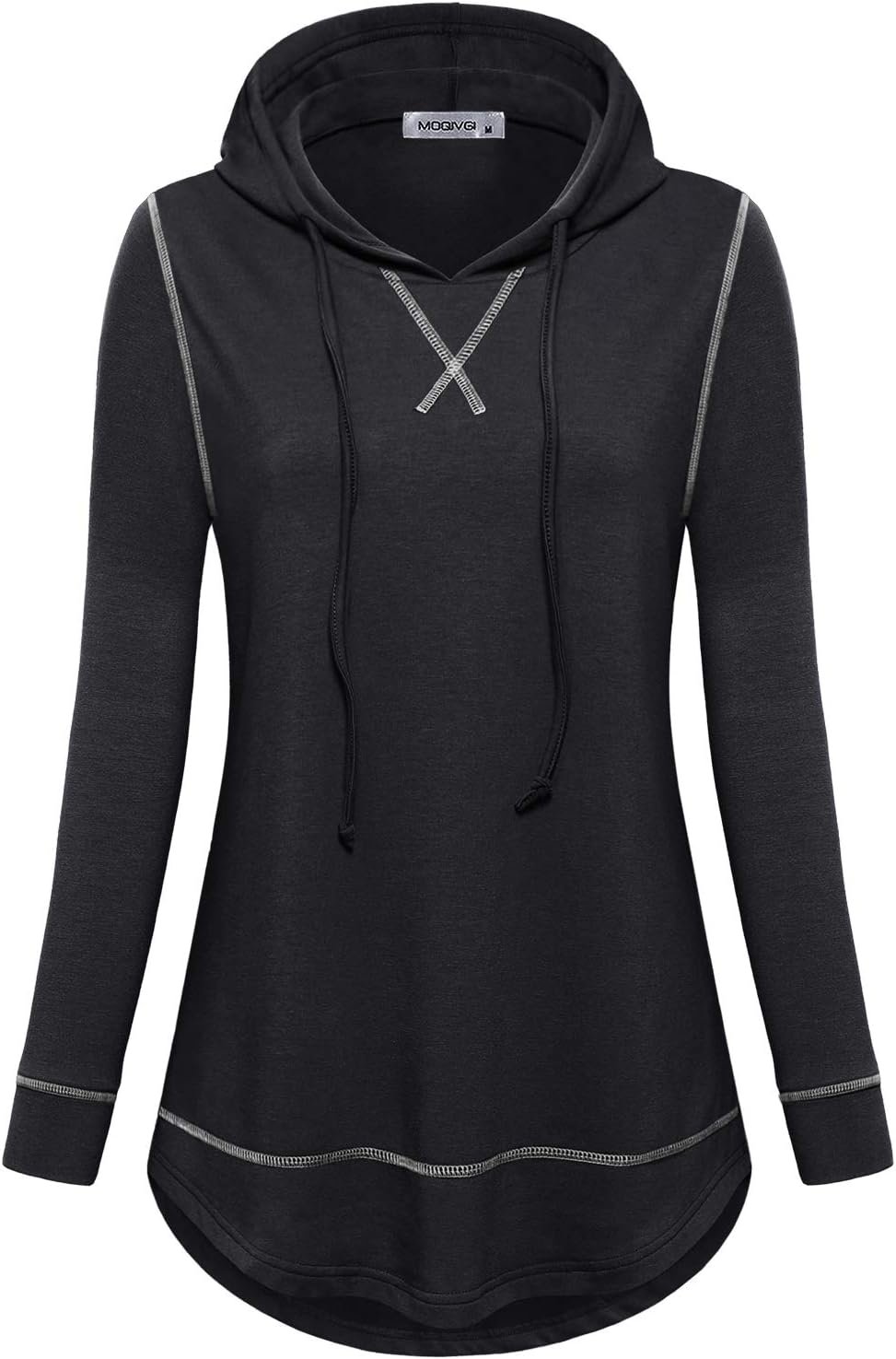 MOQIVGI Womens Long Sleeve Lightweight Activewear Casual Running Yoga Workout Hooded Tops