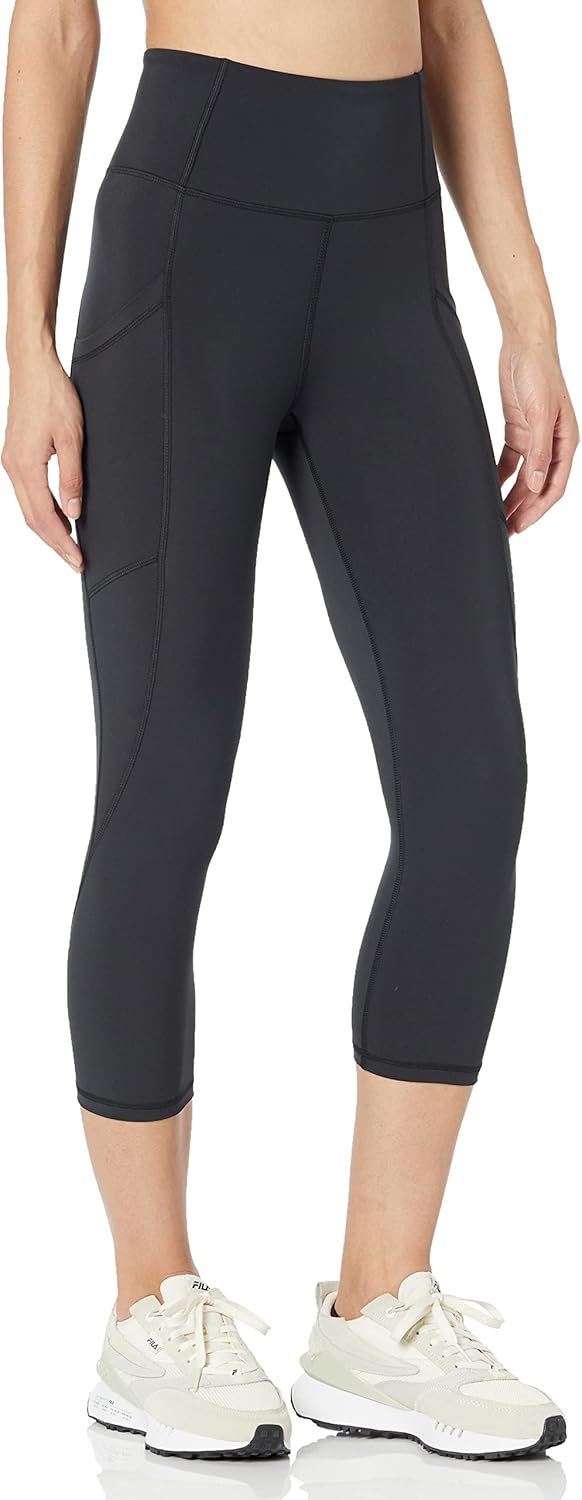 Amazon Essentials Women’s High Waisted Active Sculpt Workout Athleisure Capri Leggings with Pockets