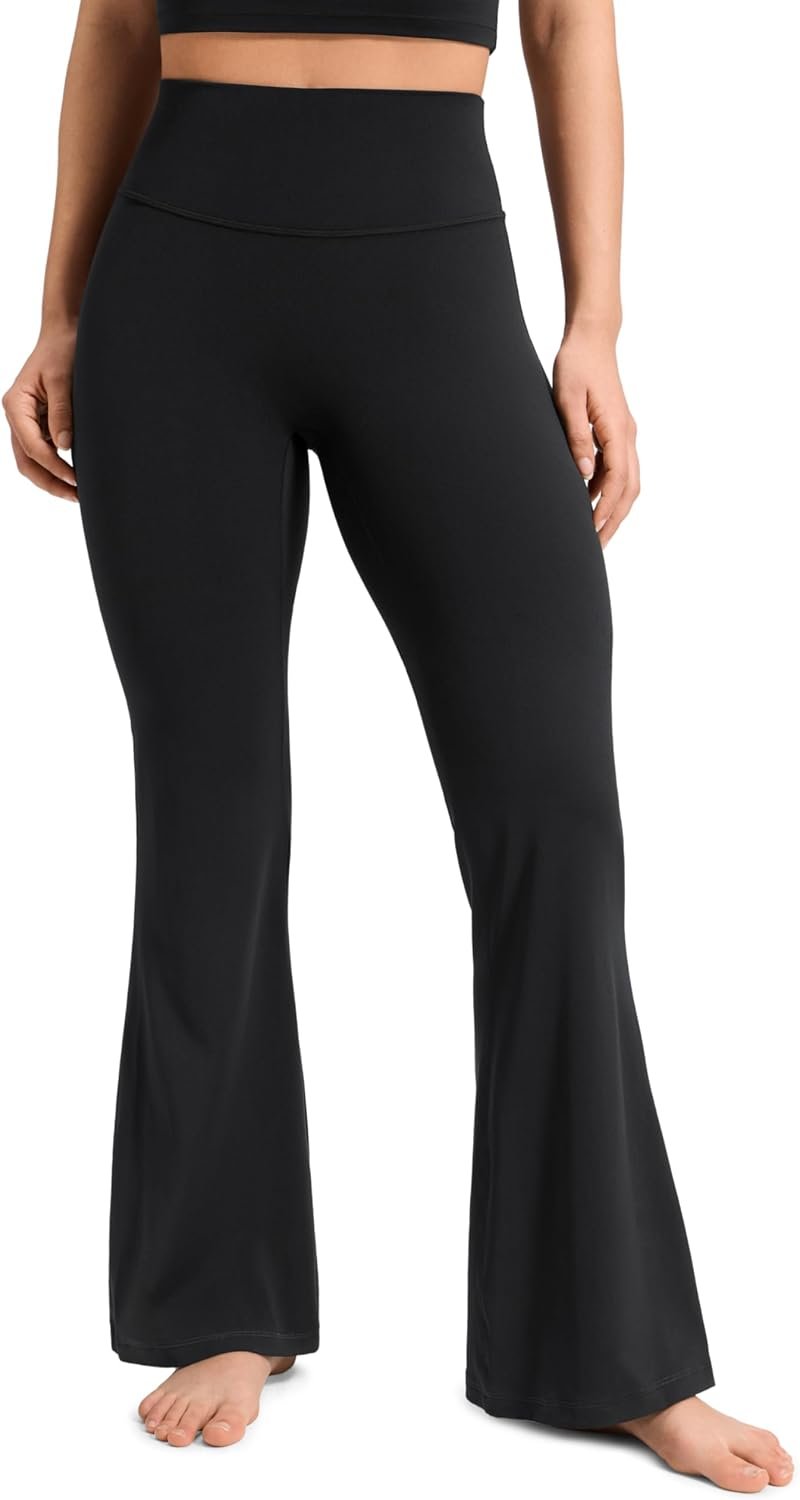 CRZ YOGA Softretch No Front Seam Flare Leggings 29″/31”/33″ – High Waist Womens Yoga Pants Lounge Buttery Soft Comfy Casual