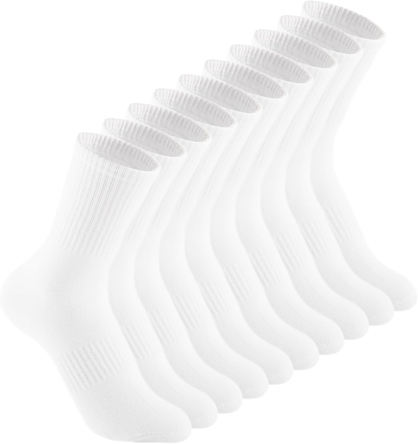 Irisbear Cushion Crew Socks for Women Cotton Running Hiking Athletic Long Socks for Women 5 Pairs
