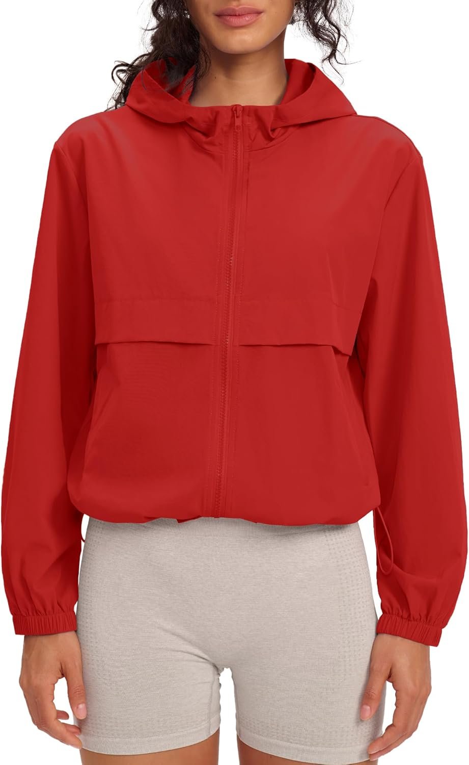 Locachy Women’s Lightweight Athletic Workout Hoodie Long Sleeve Full Zip Gym Running Outdoor Jacket