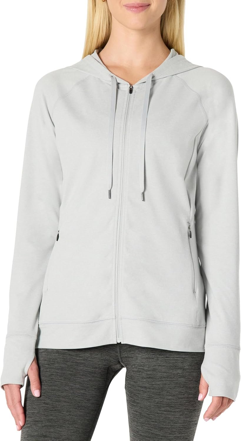Amazon Essentials Women’s Athletic Soft Performance Lightweight Zip Up Workout Hoodie Jacket