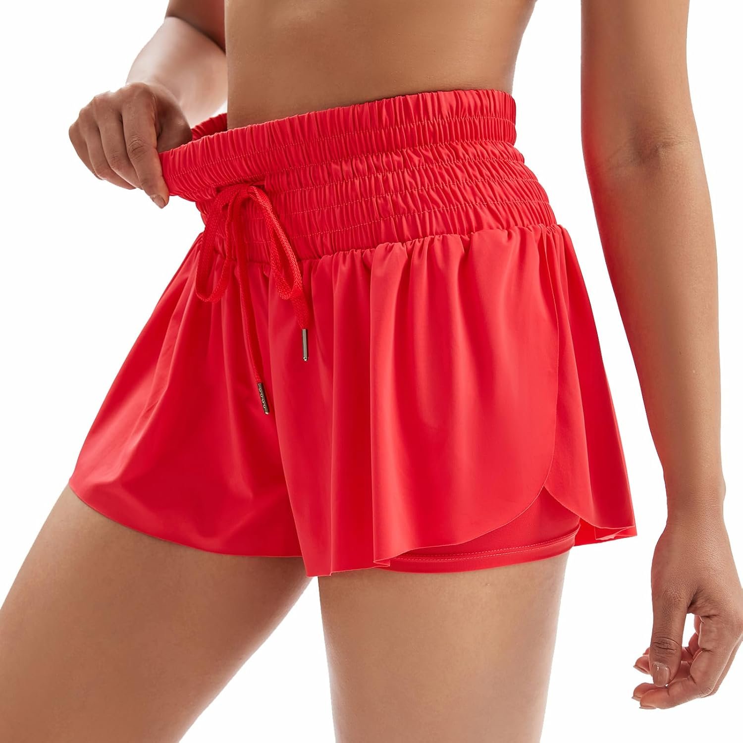 Blaosn Flowy Athletic Shorts for Women Workout Running Gym Yoga High Waist with Pockets Sweat Skorts Casual Summer Clothes