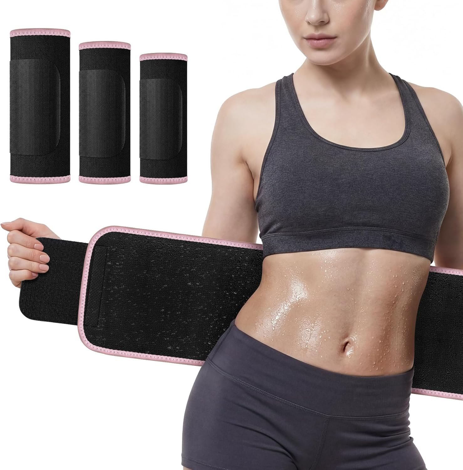 Waist Trainer for Women and Men,Sweat Band for Stomach Weight Loss, Sweat Waist Trimmer Belt