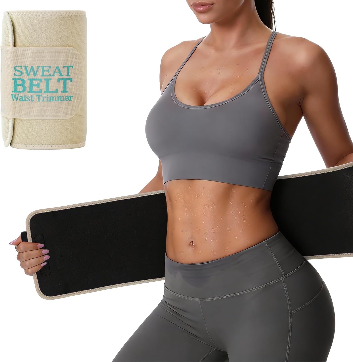 LKV Waist Trainer for Women Working Out, Sweat Band for Women, Neoprene Sweat Waist Trainer, Sweat Belt Slimming Body Shaper