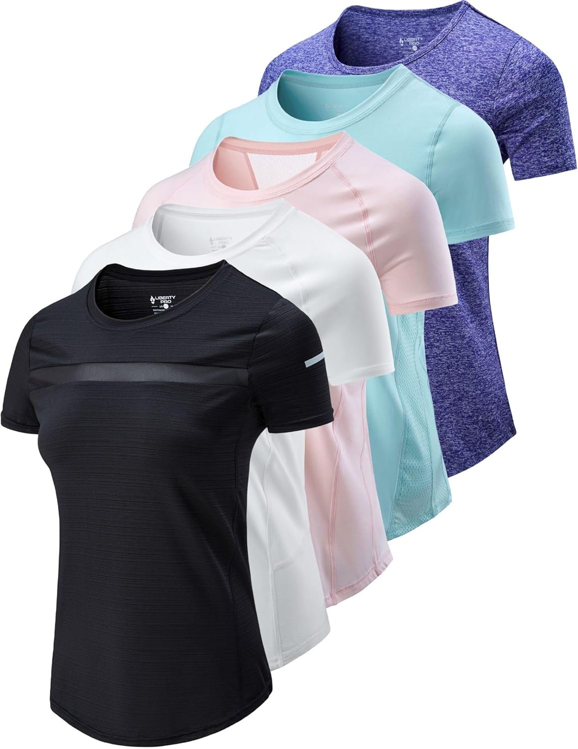 5 Pack Women’s Workout Tops Dry Fit T Shirts – Athletic Short Sleeve Gym Shirts for Women, Running Yoga Active Tees