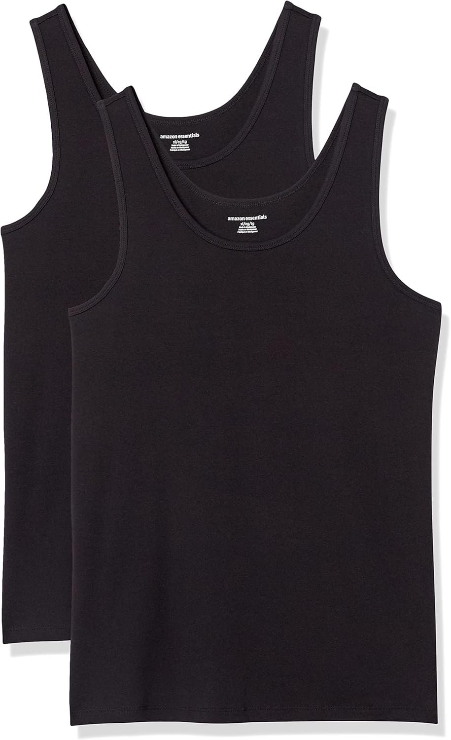 Amazon Essentials Women’s Slim-Fit Scoop Neck Tank Top, Pack of 2
