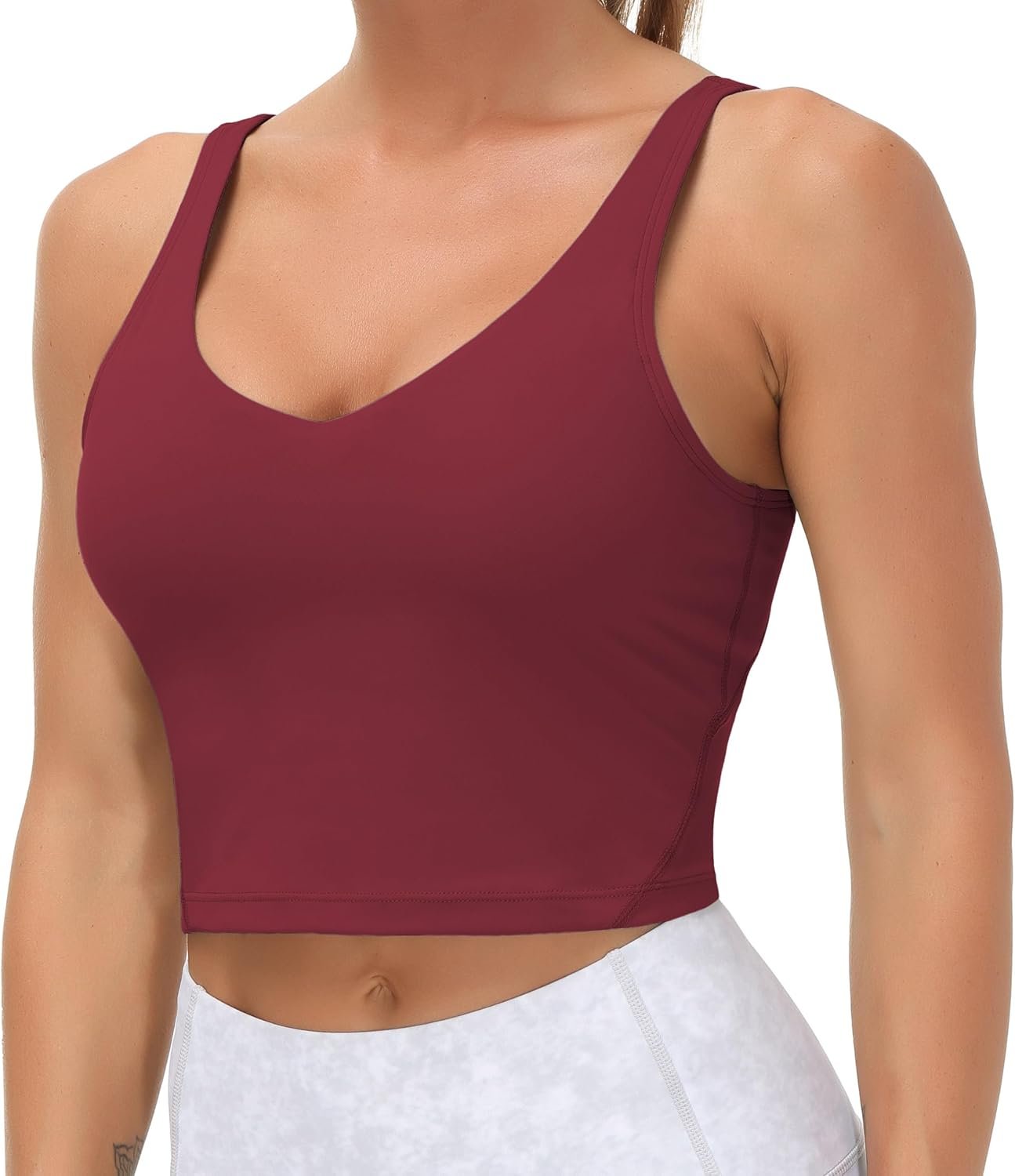 THE GYM PEOPLE Womens’ Sports Bra Longline Wirefree Padded with Medium Support