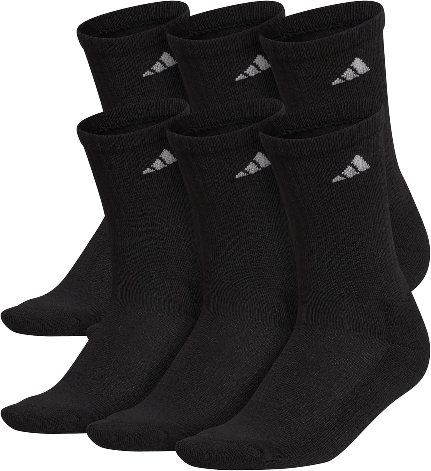 adidas Women’s Athletic Cushioned Crew Socks (6 Pairs) Durable & Comfortable