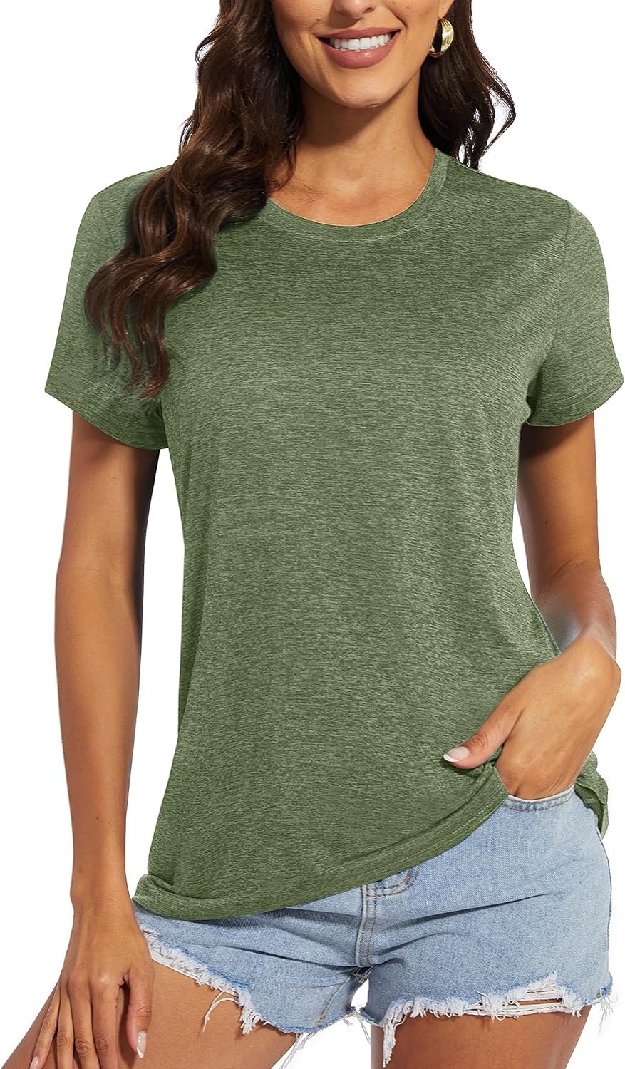 MAGCOMSEN Women’s Short Sleeve Quick Dry T-Shirts Wicking Moisture Workout Athletic Running Shirts