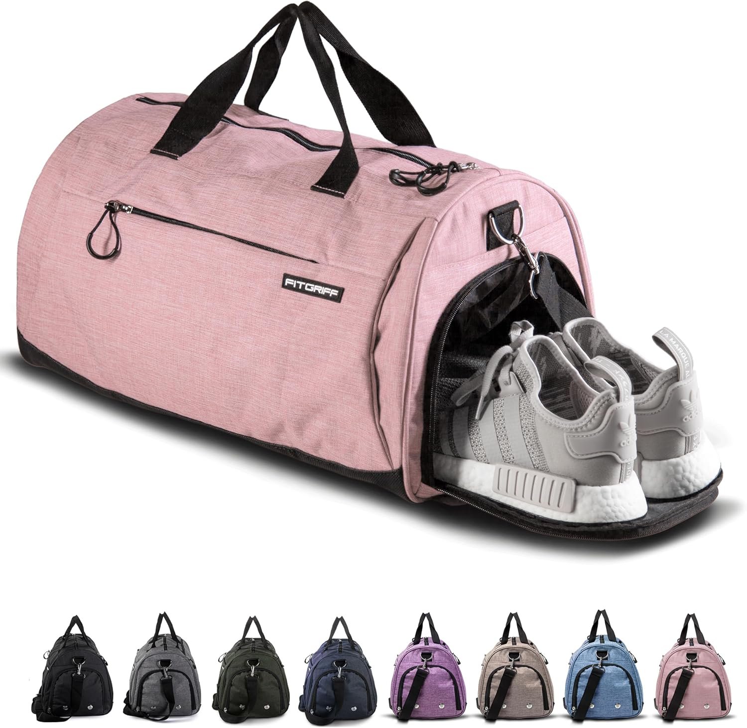 Fitgriff® Gym Bag for Men & Women with Shoe & Wet Compartment – Duffle Bag for Travel, Sports, Fitness & Workout