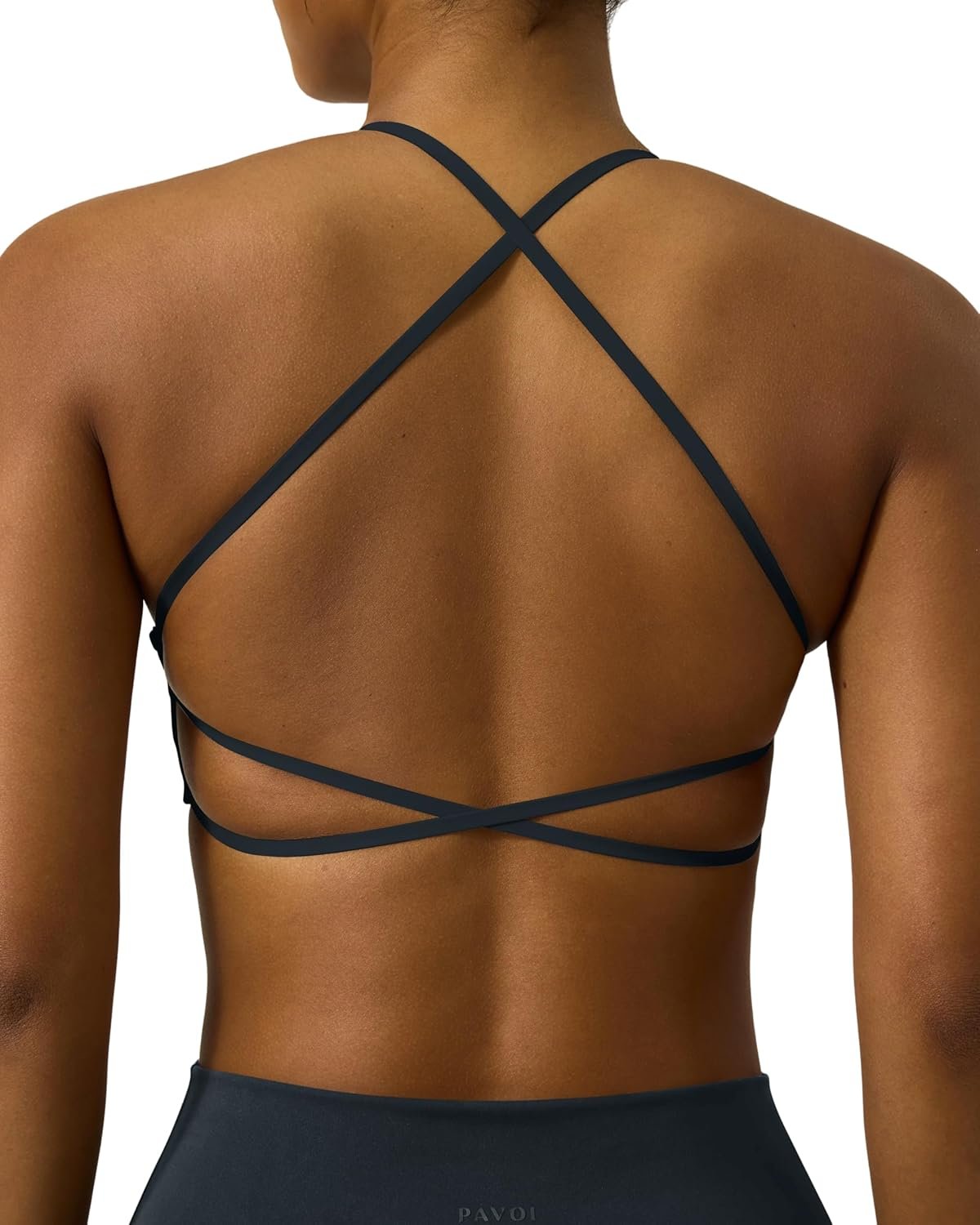 PAVOI ACTIVE Open Back Strappy Yoga Workout Bras for Women – Low Support Criss-Cross Sports Gym Bra Removable Pads – FlexFlow