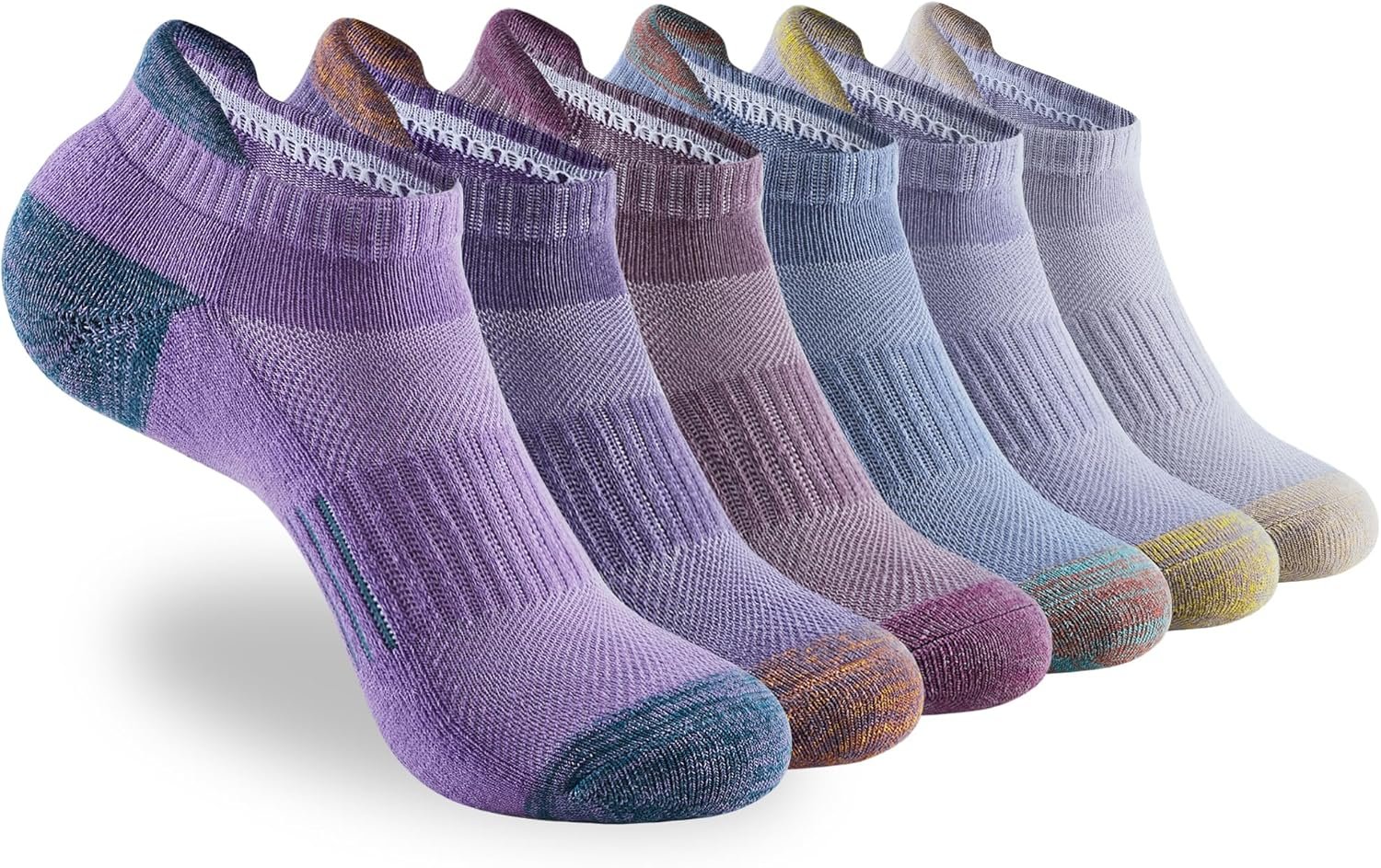 ATBITER Womens Ankle Socks 6 Pairs Cushioned Running Athletic No Show Socks With Tab