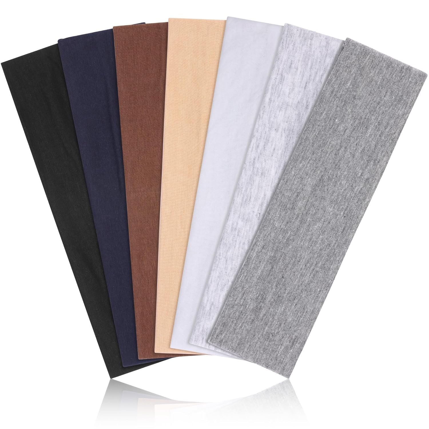 DiyJibb Wide Headband for Women – 7 Pack Soft Cotton Stretchy Elastic Headbands, Non-Slip Thick Hair Bands for Yoga Workout Running Sports, Fashion Hair Accessories Gift