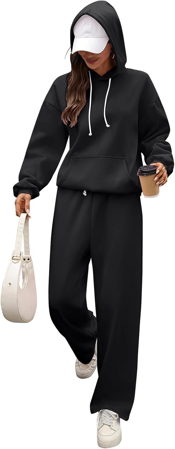 Women’s 2 Piece Outfits Lounge Sets Floral Bow Fleece Long Sleeve Hoodies Sweatpants Sweats Track Suits Set
