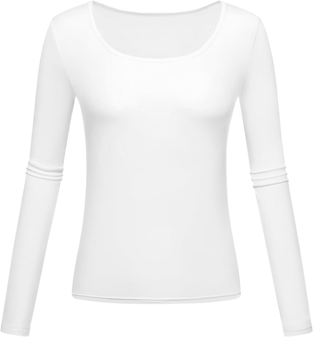 Long Sleeve Shirts for Women Scoop Neck Baselayer Casual Tops