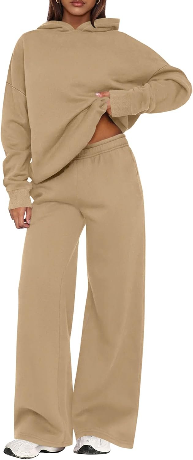 PRETTYGARDEN Womens Sweatsuits 2 Piece Set 2026 Casual Winter Long Sleeve Hoodie Loose Wide Leg Sweatpants Fall Tracksuit