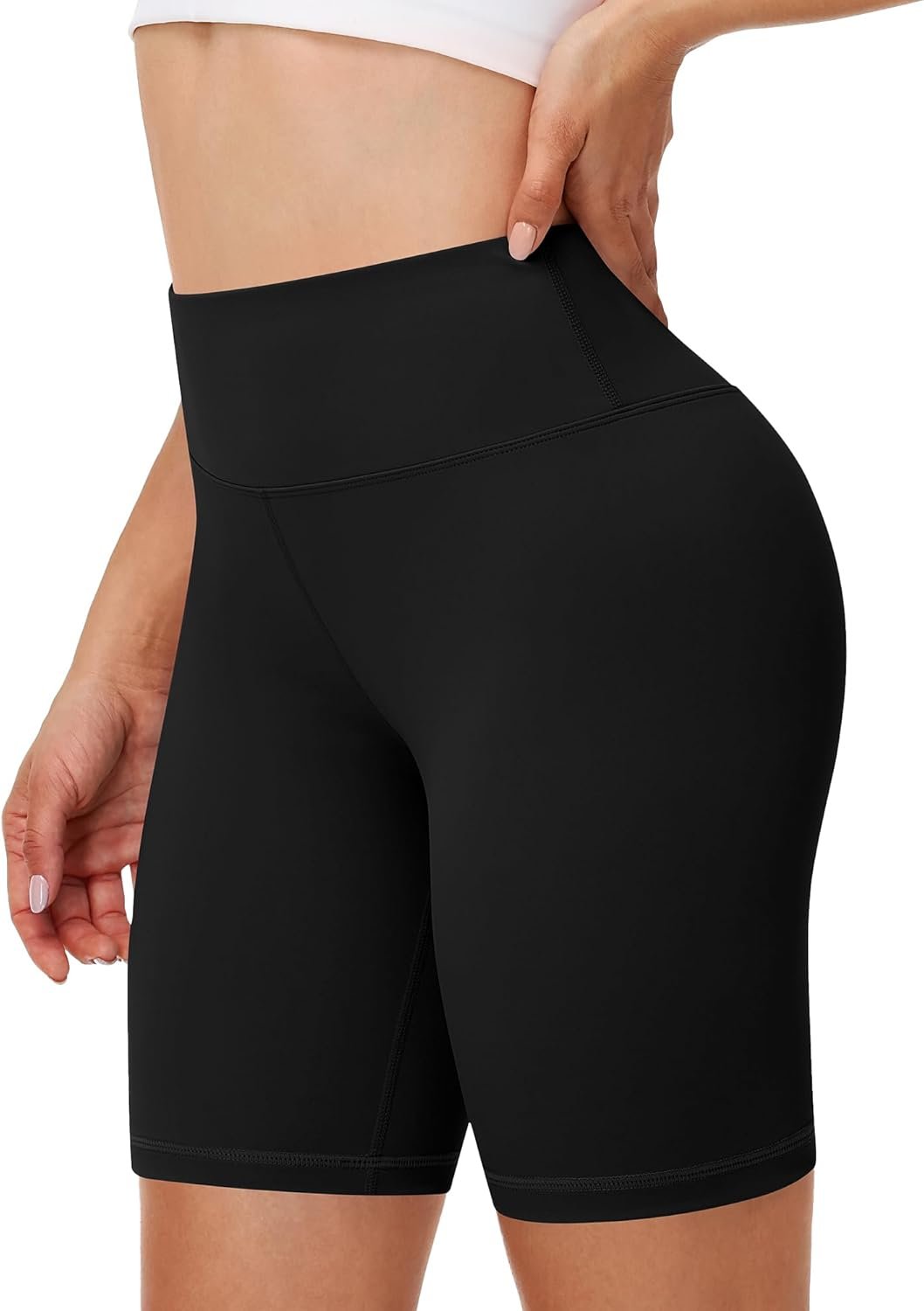 Runhit Women’s Workout Biker Shorts – 3″/5″/8″ High Waisted Tummy Control Spandex Booty Shorts for Volleyball Gym Yoga Dance