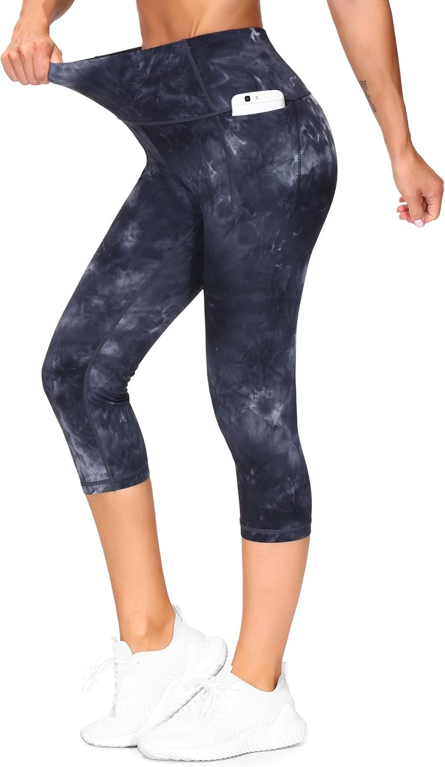 THE GYM PEOPLE Women’s High Waist Tummy Control Capris Leggings