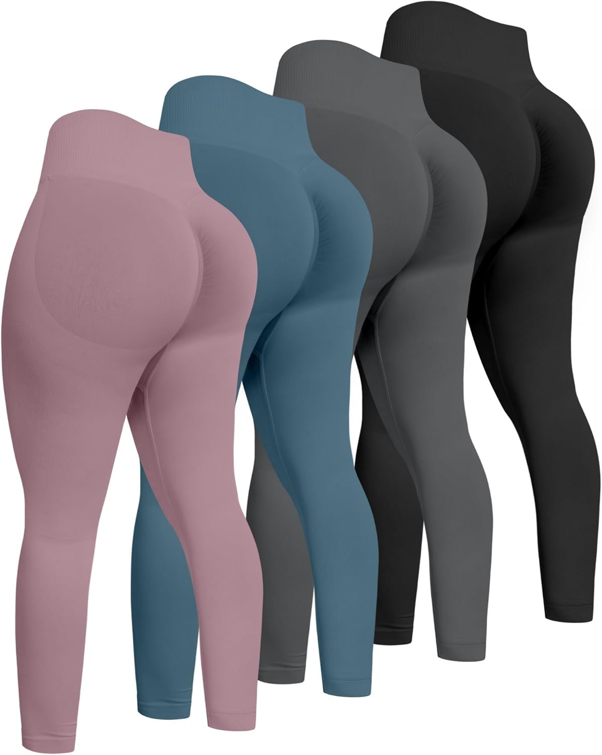 ATHVOTAR Workout Gym Leggings Women, High Waisted Seamless Butt Lifting Scrunch Butt Sports Leggings
