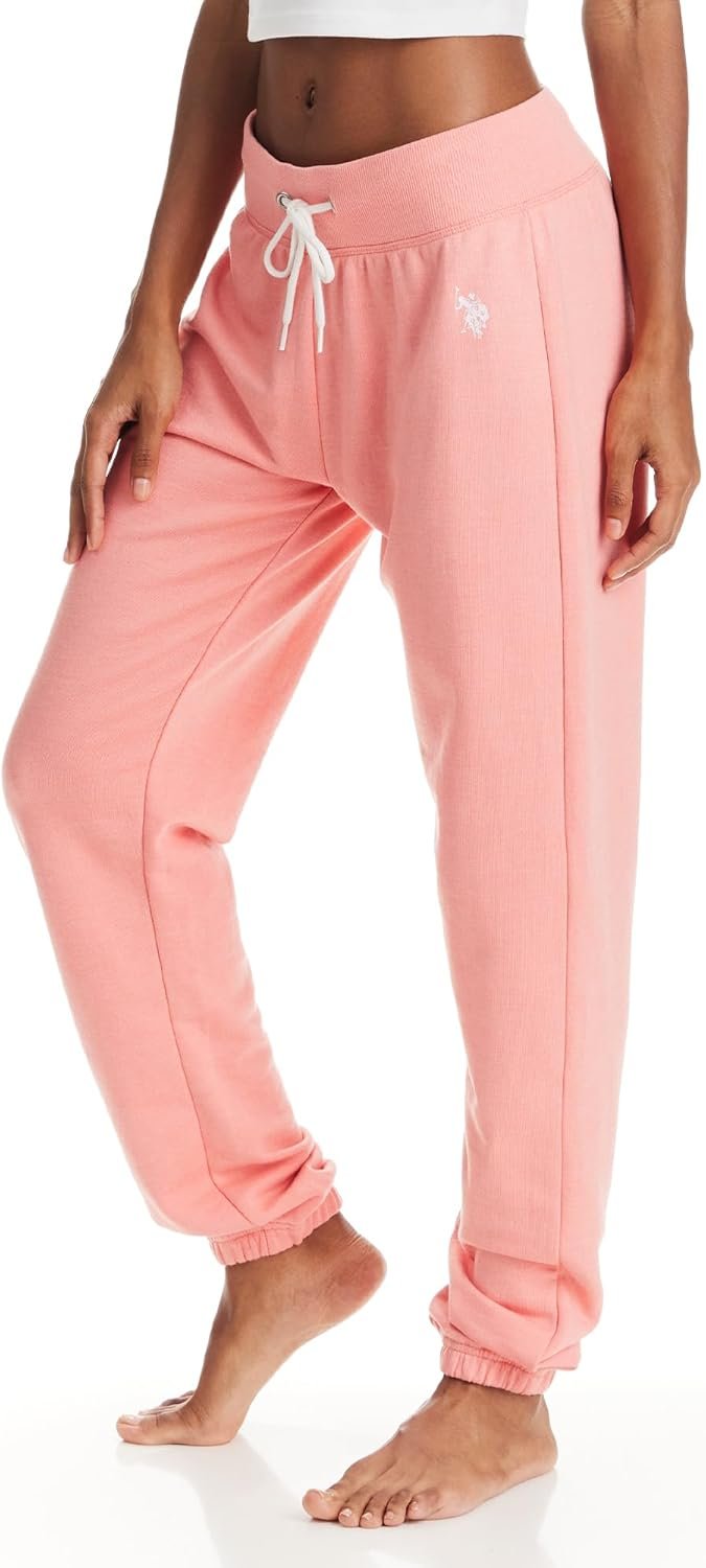 U.S. Polo Assn. Womens Sweatpants – French Terry Lounge Pants Sweats – Breathable, Comfy Joggers for Women No Pockets