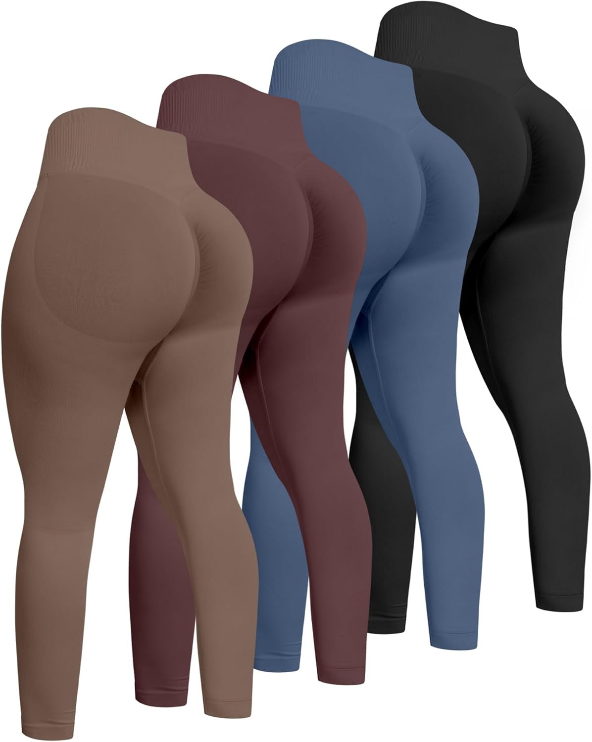 ATHVOTAR Workout Gym Leggings Women, High Waisted Seamless Butt Lifting Scrunch Butt Sports Leggings