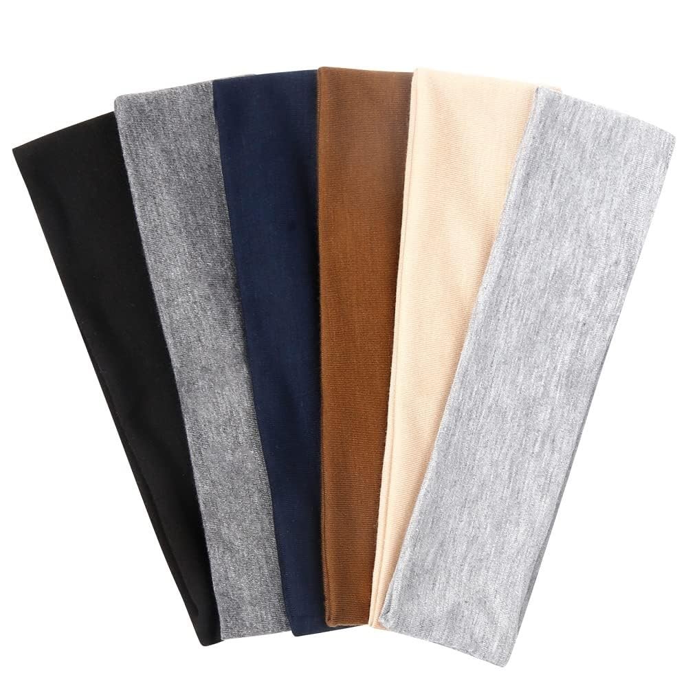 TERSE Headbands for Women Short Hair Non Slip Elastic Sweat Hairbands Soft Fabric Hair Bands Workout Yoga Running Sport Thin Hairwrap for Girls