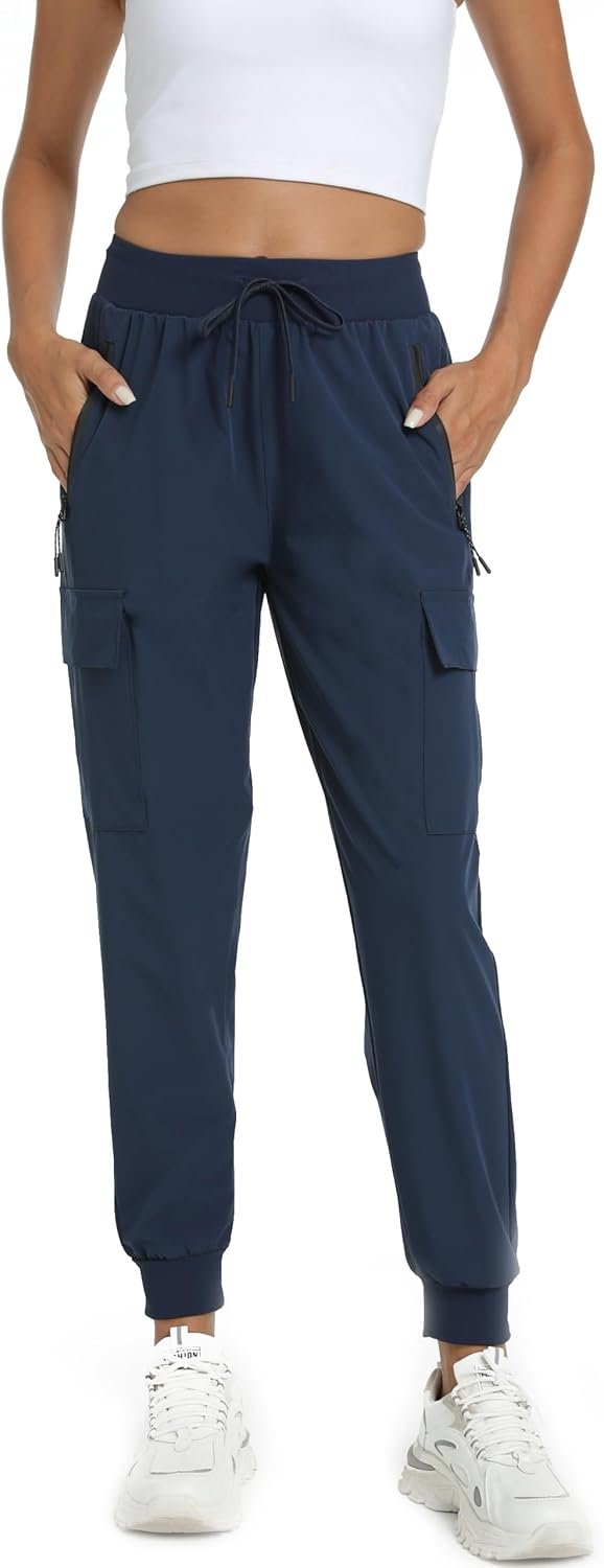 Rrosseyz Womens Cargo Pants with Pockets-Lightweight Quick Dry Water Resistant Hiking Pants for Travel Athletic Outdoor