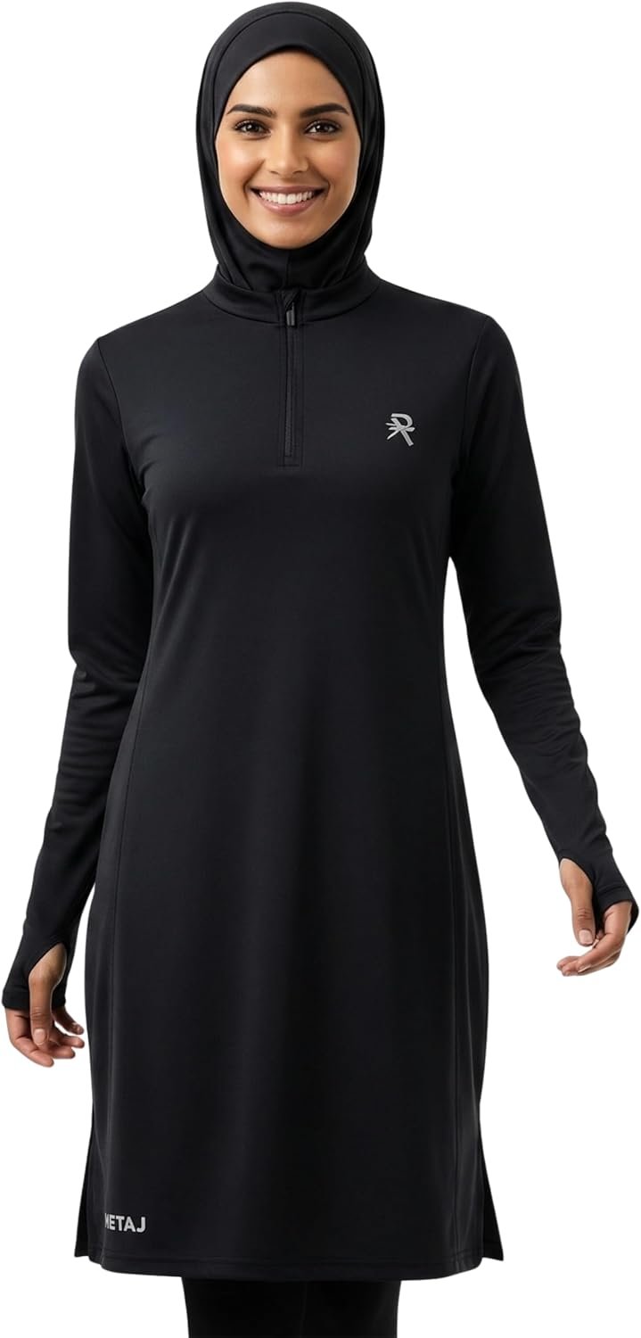 Retaj Modest Activewear Long Sleeve Top – Muslim Women’s Workout Shirt, Full Coverage Breathable Sports & Yoga Gym Apparel