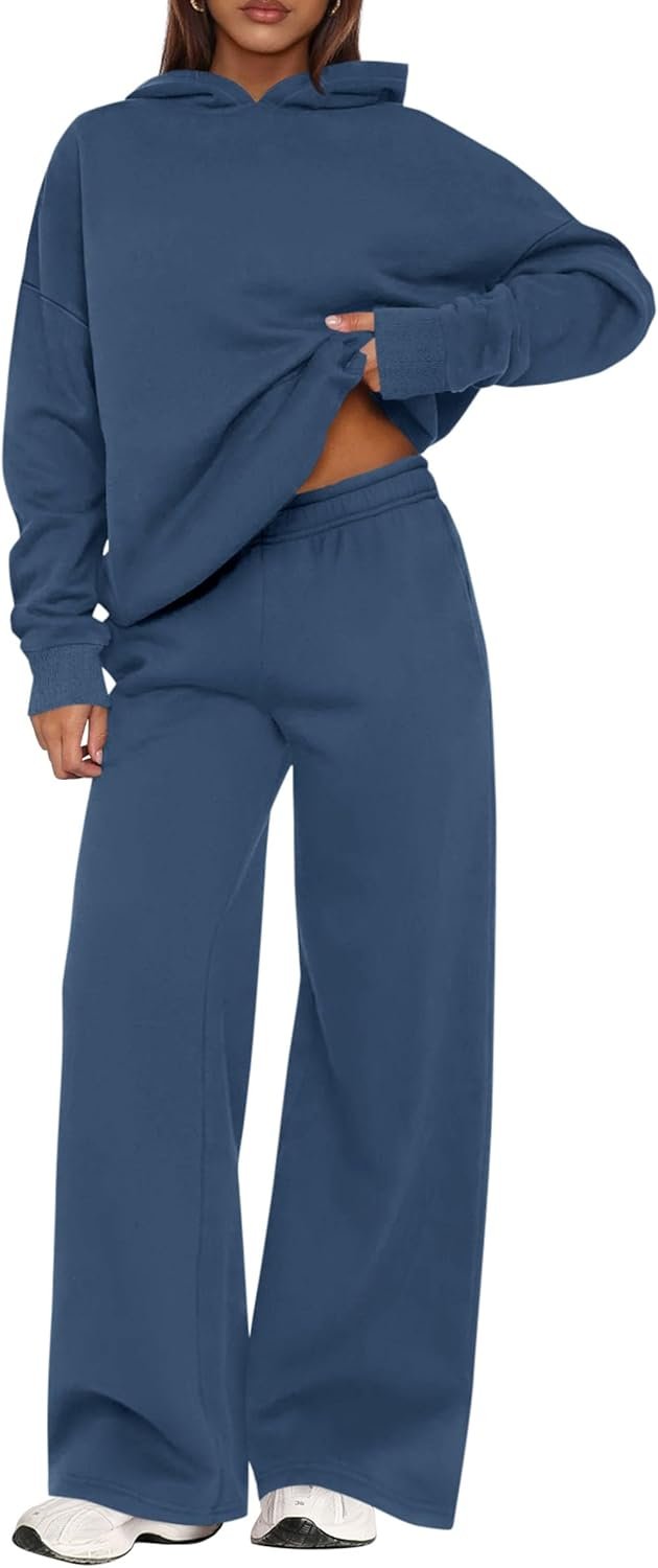 PRETTYGARDEN Womens Sweatsuits 2 Piece Set 2026 Casual Winter Long Sleeve Hoodie Loose Wide Leg Sweatpants Fall Tracksuit