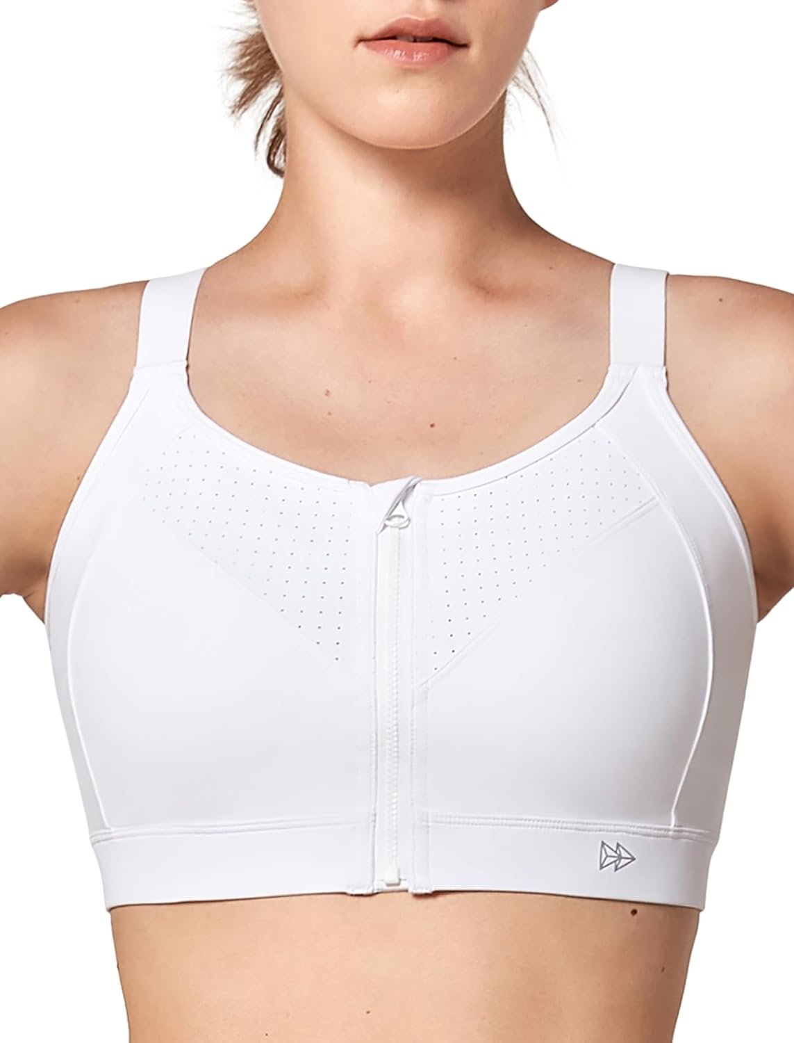 Yvette Adjustable Sports Bras for Women High Impact Support, Zip Front Sports Bra Plus Size Wireless for Running Workout Gym