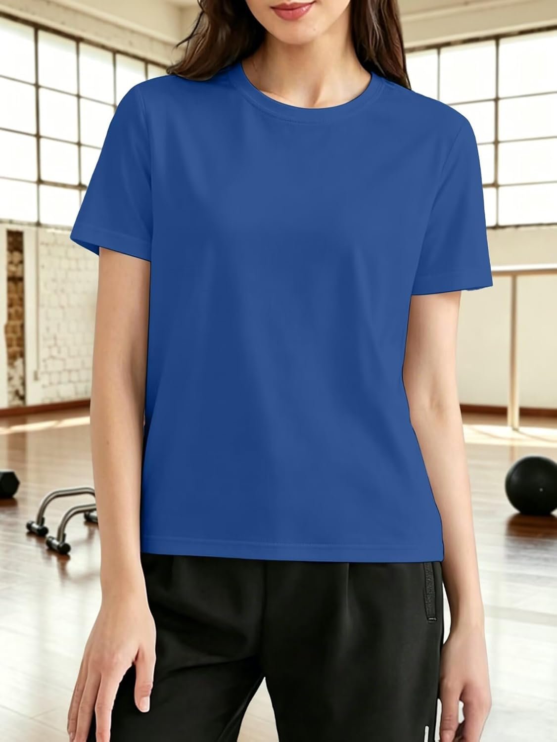 Women’s Quick Dry T Shirts Short Sleeve Crew Neck Breathable Lightweight Gym Workout Activewear