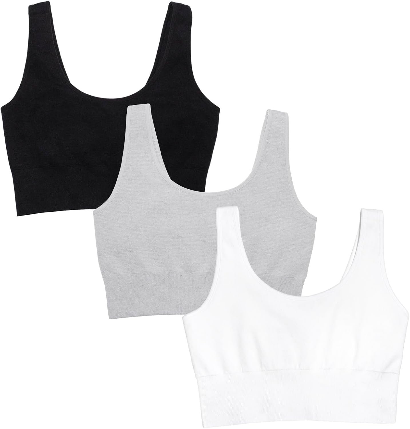Fruit of the Loom Women’s 3-Pack Seamless Full-Coverage Back Smoothing Wireless Bra