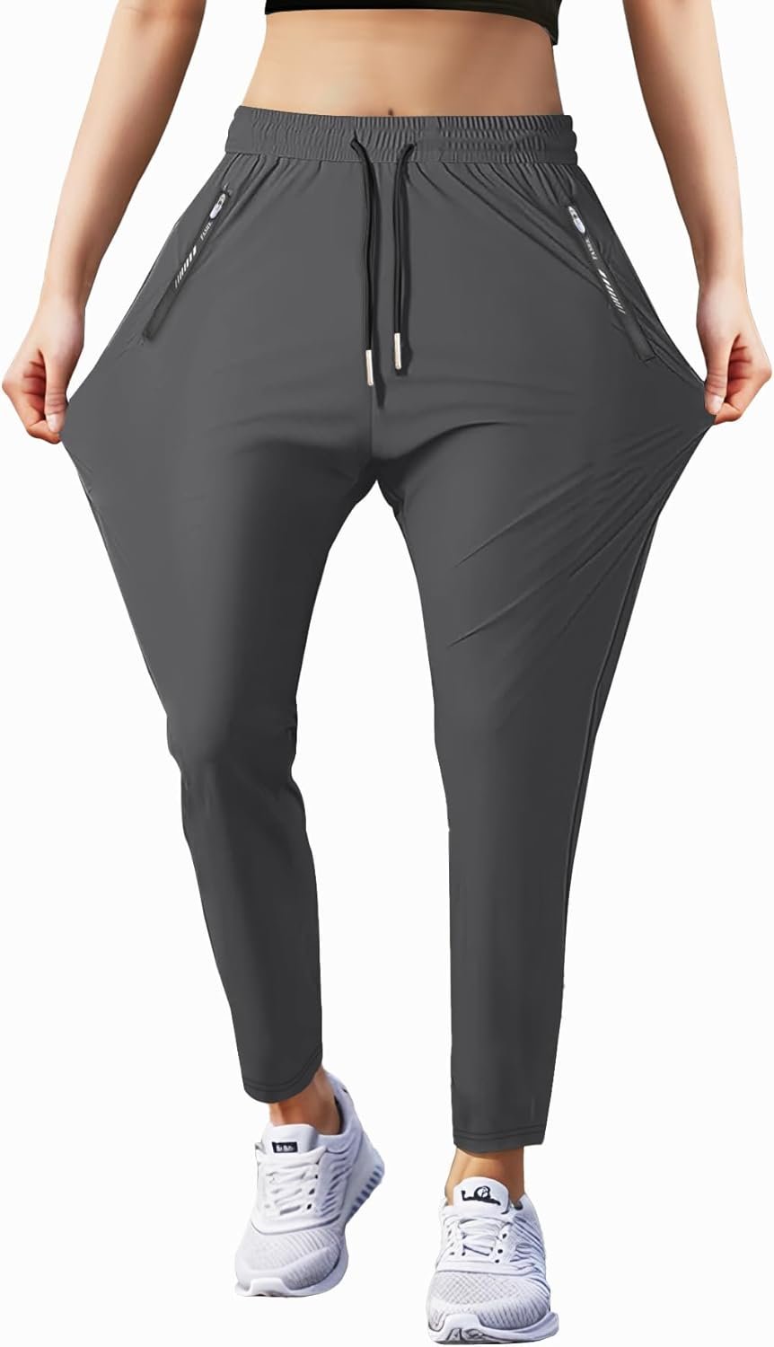 Hidkat Women’s Outdoor Hiking Pants Lightweight Breathable Quick Dry Stretchy Running Athletic Pants with Zipper Pocket