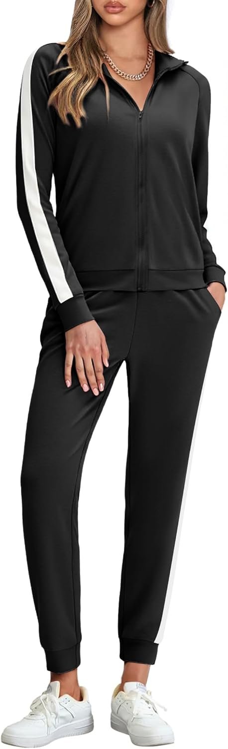 Marvmys Women Tracksuits Set Long Sleeve Full Zip Fall Sets 2 Piece Outfits Jogging Suit Sweatsuits with Pockets