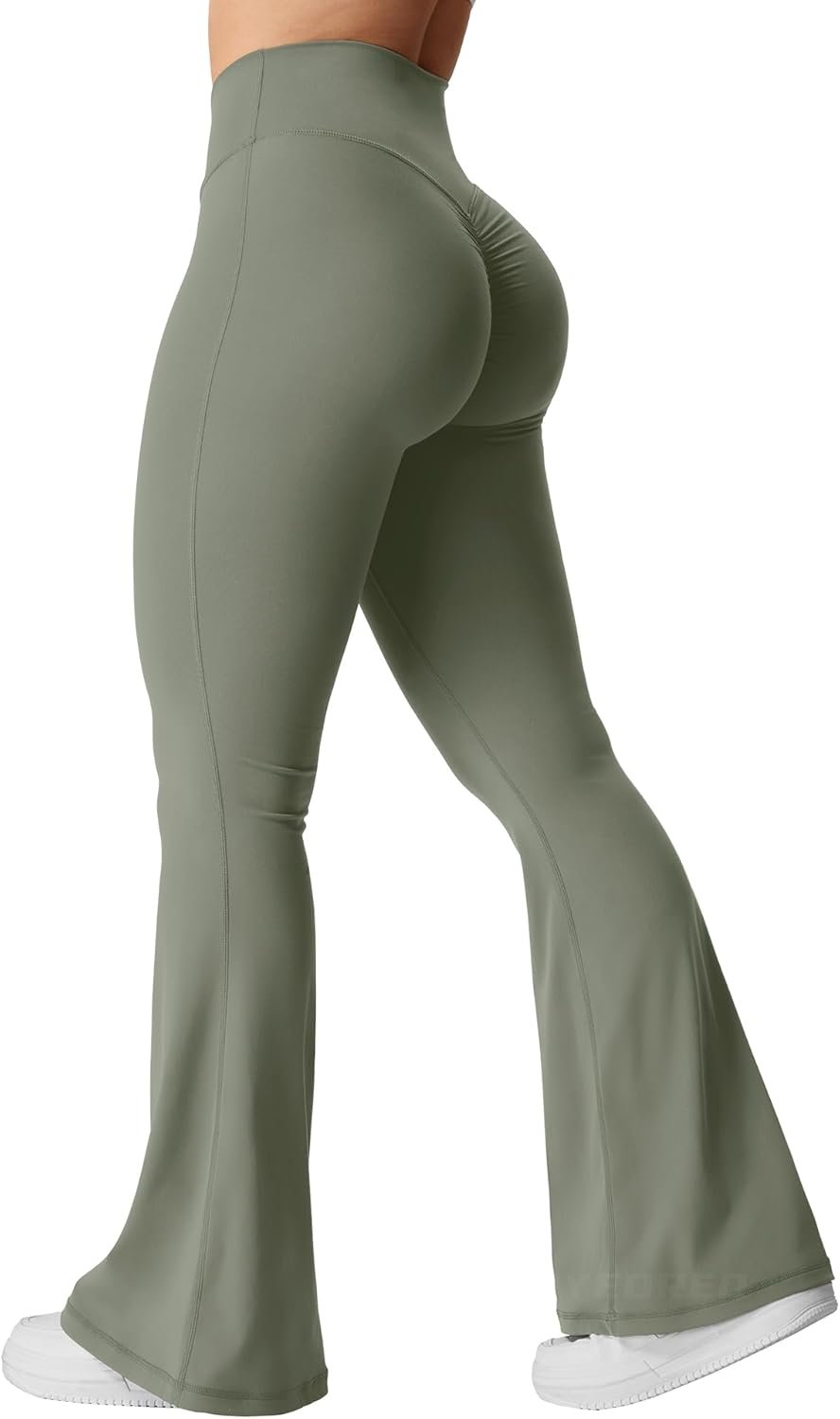 YEOREO Women’s Kalie Flare Scrunch V Cross Waist Yoga Leggings