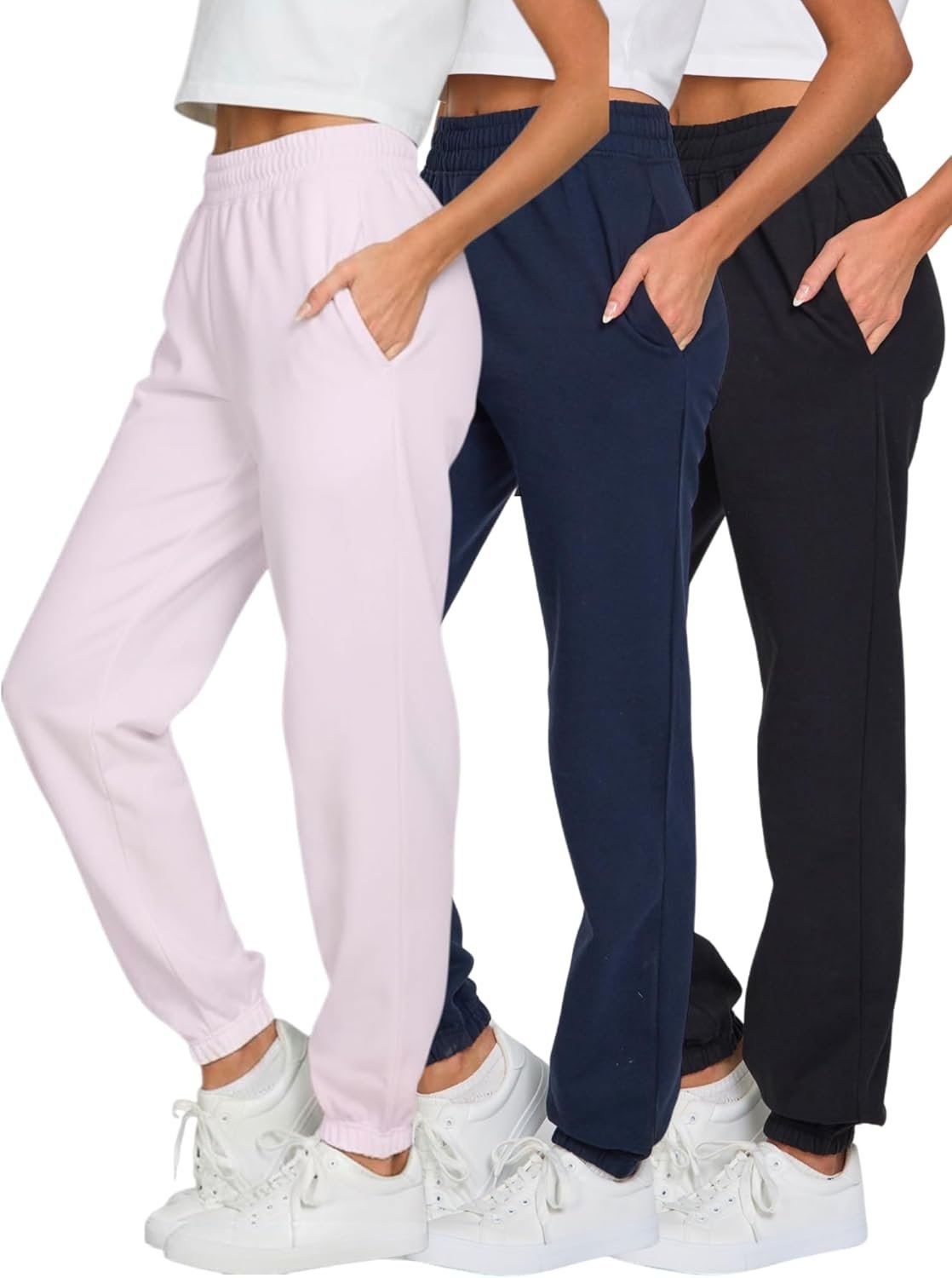 Ultra Performance Womens Sweatpants 3 Pack Cotton Joggers Women’s Fleece Sweats Gym & Workout Pants for Women