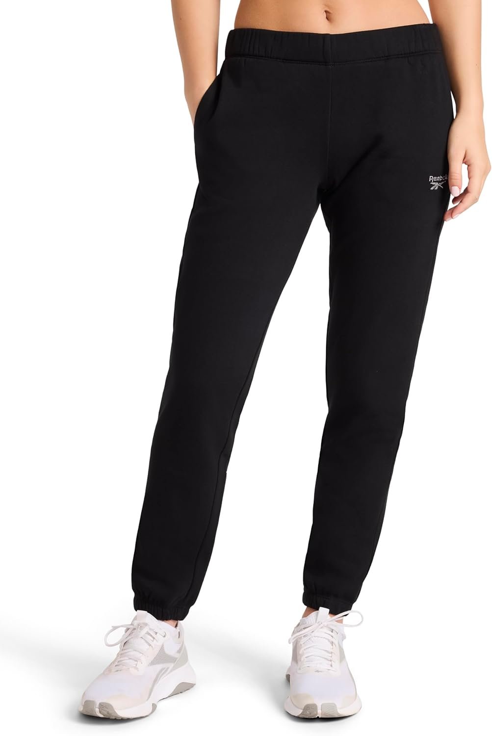 Reebok Women’s Rhinestone Jogger, Standard Fit, 30” Inseam, Midweight Cotton-Poly Fabric